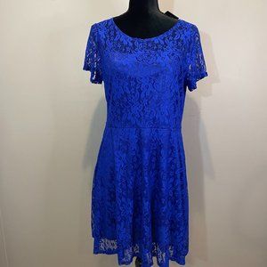 Sample Text Womens Lined Knit Lace Midi Dress sz 3XL NWT